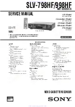 Sony SLV-798HF Service Manual preview