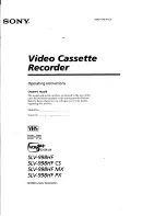 Sony SLV-998HF CS Operating Instructions Manual preview