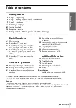 Preview for 3 page of Sony SLV-AX10 - Video Cassette Recorder Operating Instructions Manual