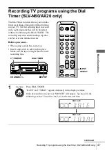 Preview for 47 page of Sony SLV-AX10 - Video Cassette Recorder Operating Instructions Manual