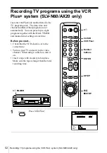 Preview for 52 page of Sony SLV-AX10 - Video Cassette Recorder Operating Instructions Manual