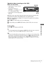 Preview for 71 page of Sony SLV-AX10 - Video Cassette Recorder Operating Instructions Manual