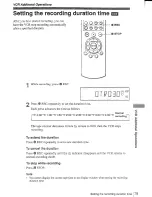 Preview for 79 page of Sony SLV-D100 Notes on operations & the setup menu Operating Instructions Manual