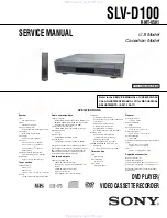 Preview for 1 page of Sony SLV-D100 Notes on operations & the setup menu Service Manual