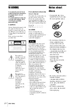 Preview for 2 page of Sony SLV-D281P Operating Instructions Manual