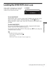 Предварительный просмотр 61 страницы Sony SLV-D360P Operating Instructions (For SLV-D360P DVD Player) Operating Instructions Manual