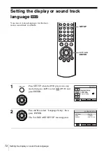 Предварительный просмотр 72 страницы Sony SLV-D360P Operating Instructions (For SLV-D360P DVD Player) Operating Instructions Manual