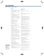 Предварительный просмотр 2 страницы Sony SLV-D550P Specification Sheet