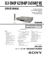 Предварительный просмотр 1 страницы Sony SLV-D940P AZ Service Manual