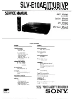 Preview for 1 page of Sony SLV-E10AE/IT/UB/VP Service Manual