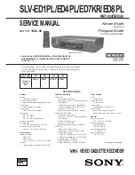 Preview for 1 page of Sony SLV-ED1PL Service Manual