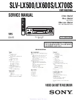 Preview for 1 page of Sony SLV-LX500 Service Manual