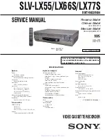 Предварительный просмотр 1 страницы Sony SLV-LX55 Service Manual