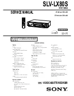 Sony SLV-LX80S Service Manual preview