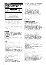 Preview for 2 page of Sony SLV-M20HF - Video Cassette Recorder Operating Instructions Manual