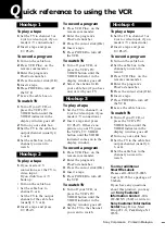 Preview for 88 page of Sony SLV-M20HF - Video Cassette Recorder Operating Instructions Manual