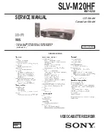 Sony SLV-M20HF - Video Cassette Recorder Service Manual preview