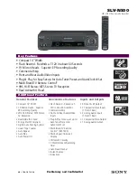 Sony SLV-N500 - Video Cassette Recorder Specifications preview