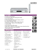 Sony SLV-N700 - Video Cassette Recorder Specifications preview