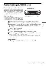 Preview for 71 page of Sony SLV-SE230B Operating Instructions Manual