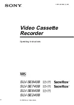 Sony SLV-SE240B Operating Instructions Manual preview