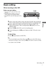 Preview for 73 page of Sony SLV-SE240B Operating Instructions Manual