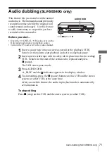 Preview for 71 page of Sony SLV-SE240G Operating Instructions Manual