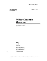 Sony SLV-SE310D Operating Instructions Manual preview