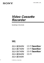 Sony SLV-SE440K Operating Instructions Manual preview