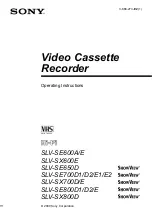 Sony SLV-SE600A Operating Instructions Manual preview