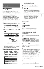 Preview for 15 page of Sony SMPU10 - USB Media Player Operating Instructions Manual