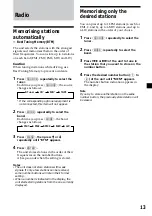 Preview for 13 page of Sony Sony Car Stereo System XR-M510 Operating Instructions Manual