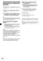 Preview for 14 page of Sony Sony Car Stereo System XR-M510 Operating Instructions Manual