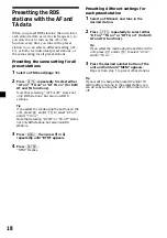 Preview for 18 page of Sony Sony Car Stereo System XR-M510 Operating Instructions Manual