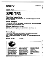 Sony Sports Pack SPK-TR3 Operating Instructions Manual предпросмотр