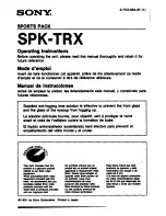 Preview for 1 page of Sony Sports pack SPX-TRX Operating Instructions Manual