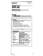 Preview for 1 page of Sony Sports Walkman SRF-88 Operating Instructions Manual