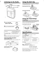 Preview for 3 page of Sony Sports Walkman WM-FS400 Operating Instructions