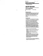 Preview for 1 page of Sony Sports Walkman WM-FS497 Operating Instructions Manual