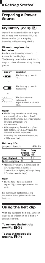 Preview for 3 page of Sony Sports Walkman WM-FS593 User Manual