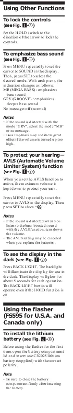 Preview for 8 page of Sony Sports Walkman WM-FS593 User Manual