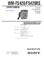 Предварительный просмотр 1 страницы Sony Spots Walkman WM-FS420 Service Manual