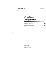 Preview for 1 page of Sony SPP-205 - 43-49 Mhz Cordless Phone Operating Instructions Manual