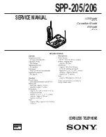 Sony SPP-205 - 43-49 Mhz Cordless Phone Service Manual preview