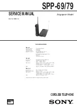 Предварительный просмотр 1 страницы Sony SPP-69 Service Manual