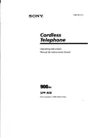 Preview for 1 page of Sony SPP-900 - Cordless 900mhz Telephone Operating Instructions Manual