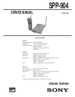 Preview for 1 page of Sony SPP-904 Service Manual