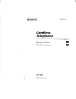 Sony SPP-935 - 900 Mhz Cordless Phone Operating Instructions Manual preview