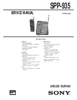 Sony SPP-935 - 900 Mhz Cordless Phone Service Manual preview