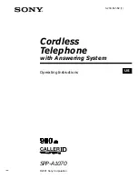 Sony SPP-A1070 - Caller Id Telephone Operating Instructions Manual preview